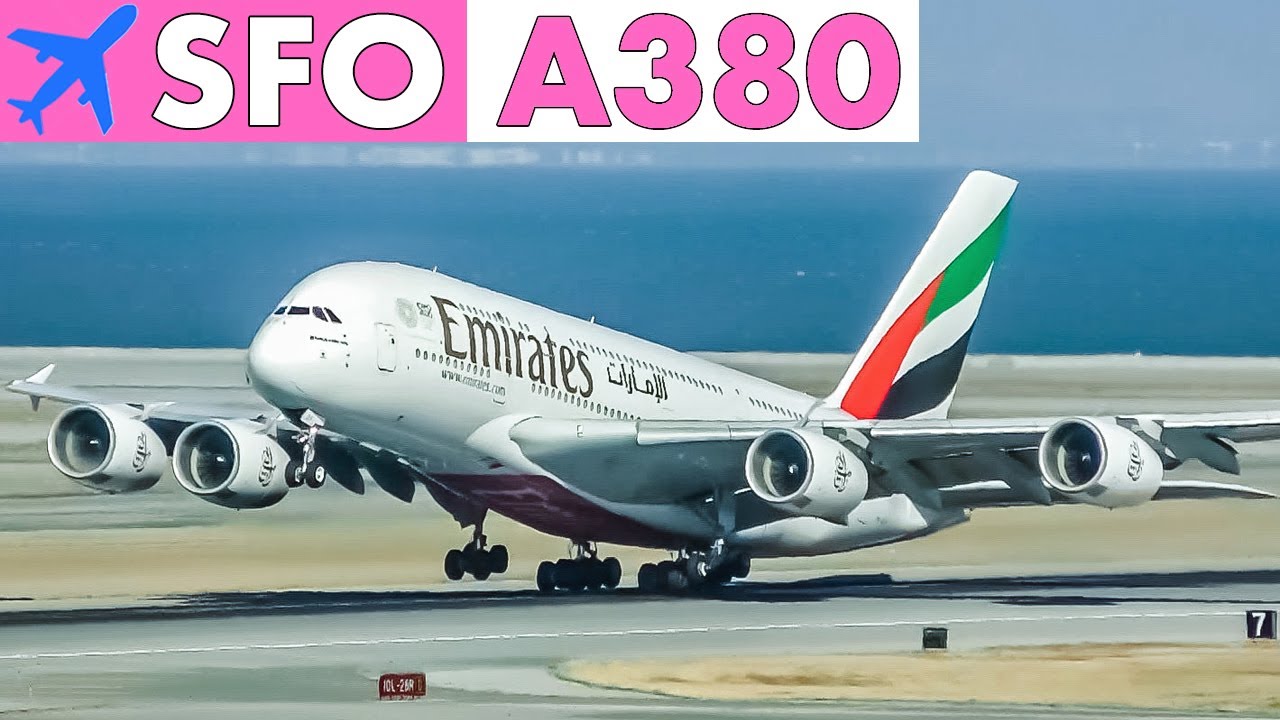 AIRBUS A380 Runway Action at San Francisco Airport - YouTube