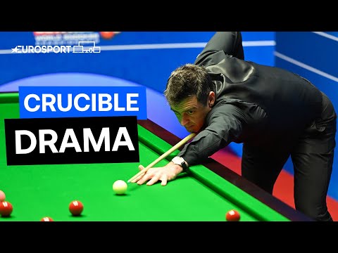 Crucible DRAMA as Ronnie O'Sullivan Hits Cocked-Hat Double On Re-Spotted black | Eurosport Snooker