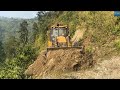 Clearing a Very Narrow and Scary Mountain Road with JCB mACHINE