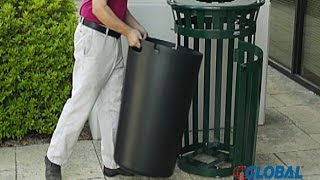 Global Industrial Slatted Metal Waste Cans with Access Door