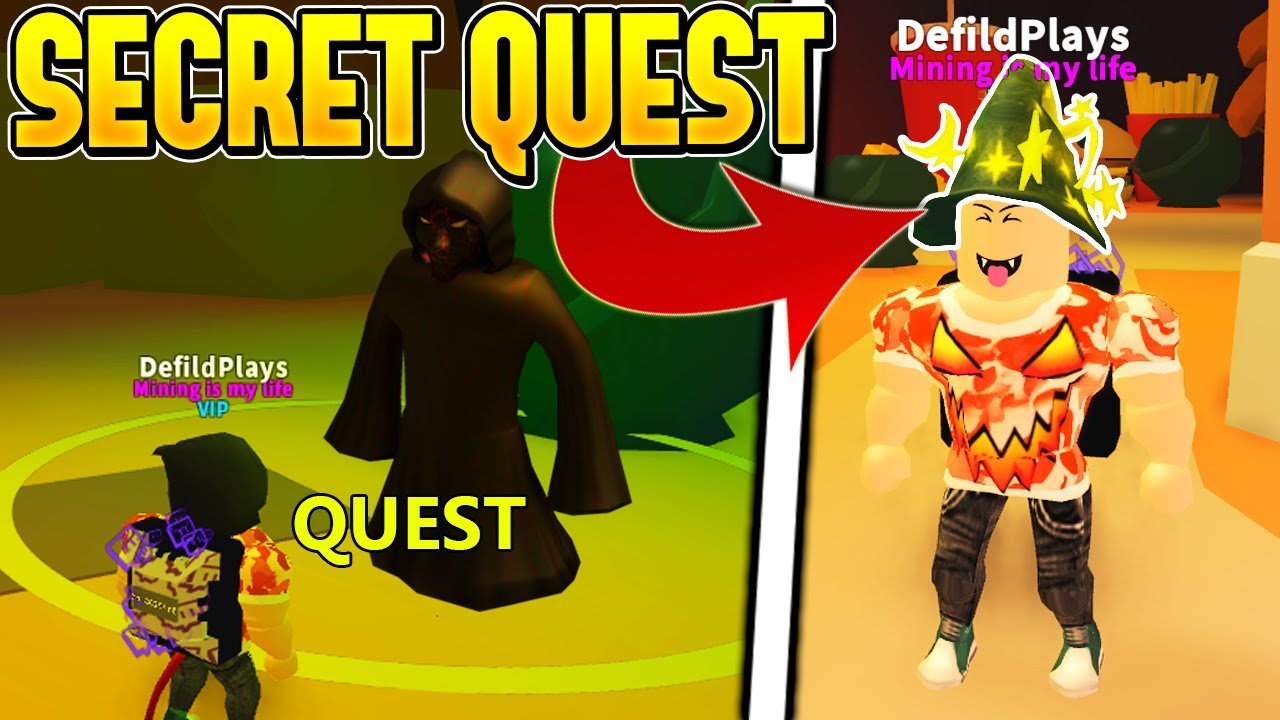 SECRET HALLOWEEN QUEST REWARDS IN ROBLOX MINING SIMULATOR!
