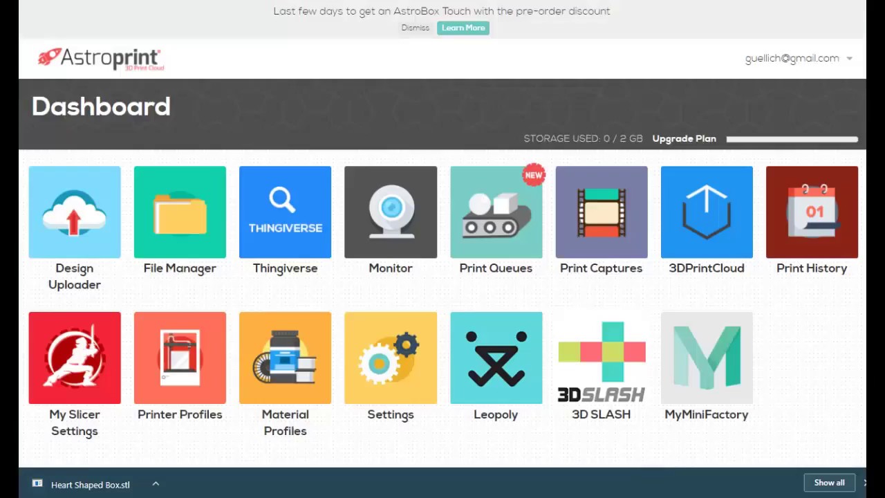 Getting started with Astroprint, a great web-based slicer - YouTube