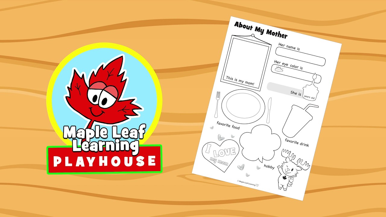 My Mother | Simple Worksheet for Kids | Maple Leaf Learning Playhouse