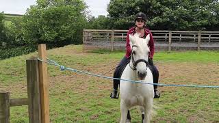 Step 7. Negotiating a rope gate left handed opening towards the horse and rider and riding forwards.