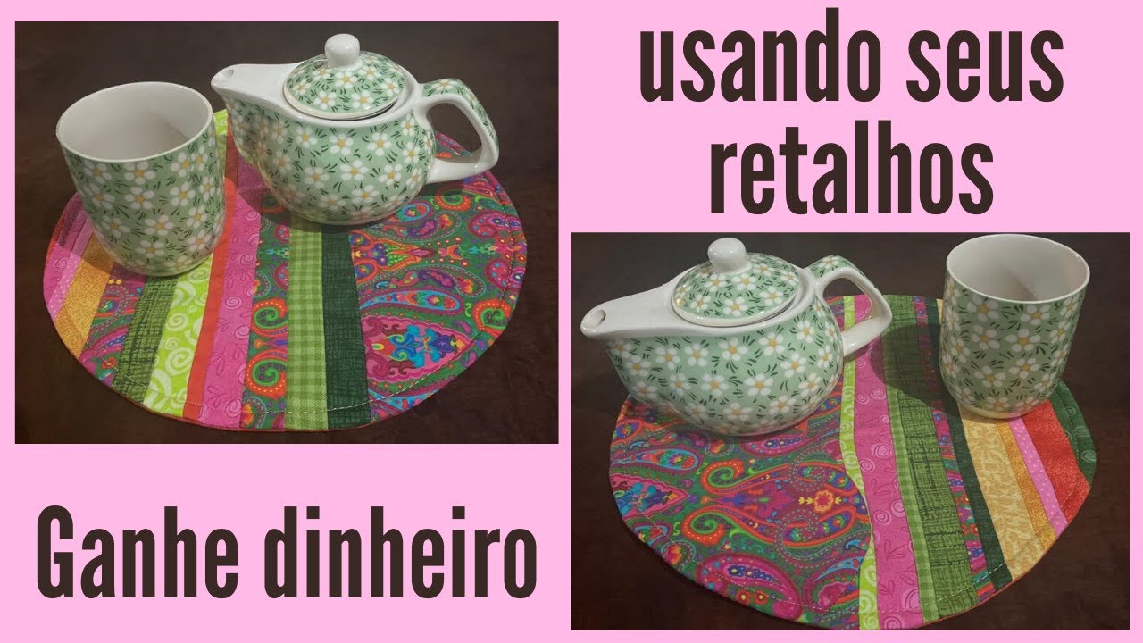 Descanso de Travessas feito com Retalhos de Tecidos | Costura Criativa com Bia Abdalla