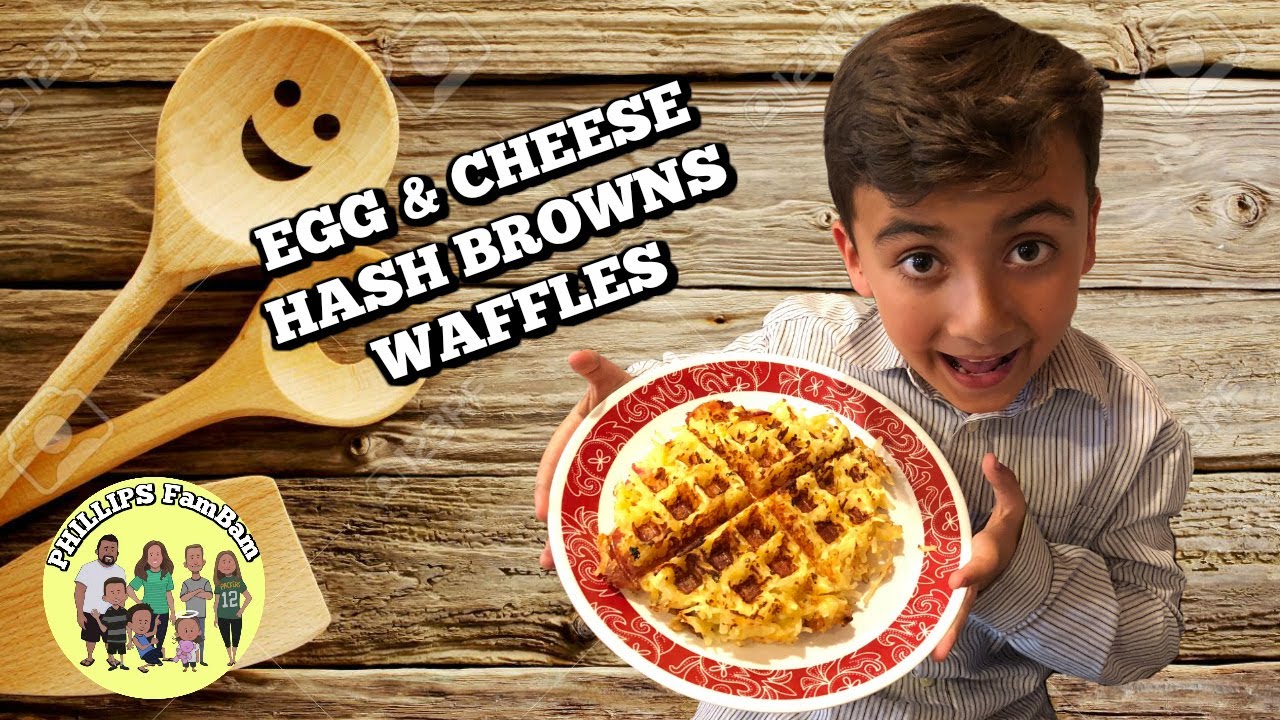 KIDS IN THE KITCHEN | EGG & CHEESE HASH BROWN WAFFLES | PHILLIPS FamBam Cook with ME