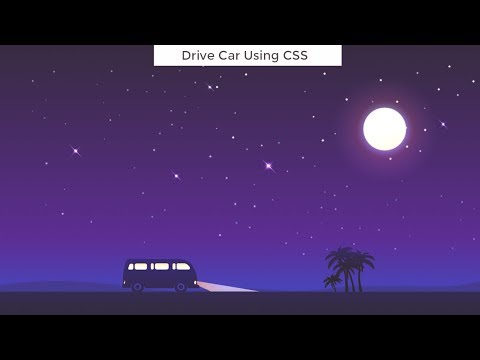 Drive Car Using CSS - Moving Car CSS Animation Using HTML/CSS/JavaScript