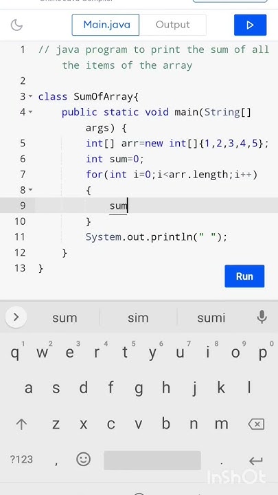 Java program to sum of all elements in an array #codingguru # ...