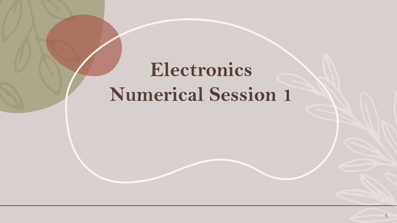 Electronics Numerical Session 1 I Op Amp - YouTube