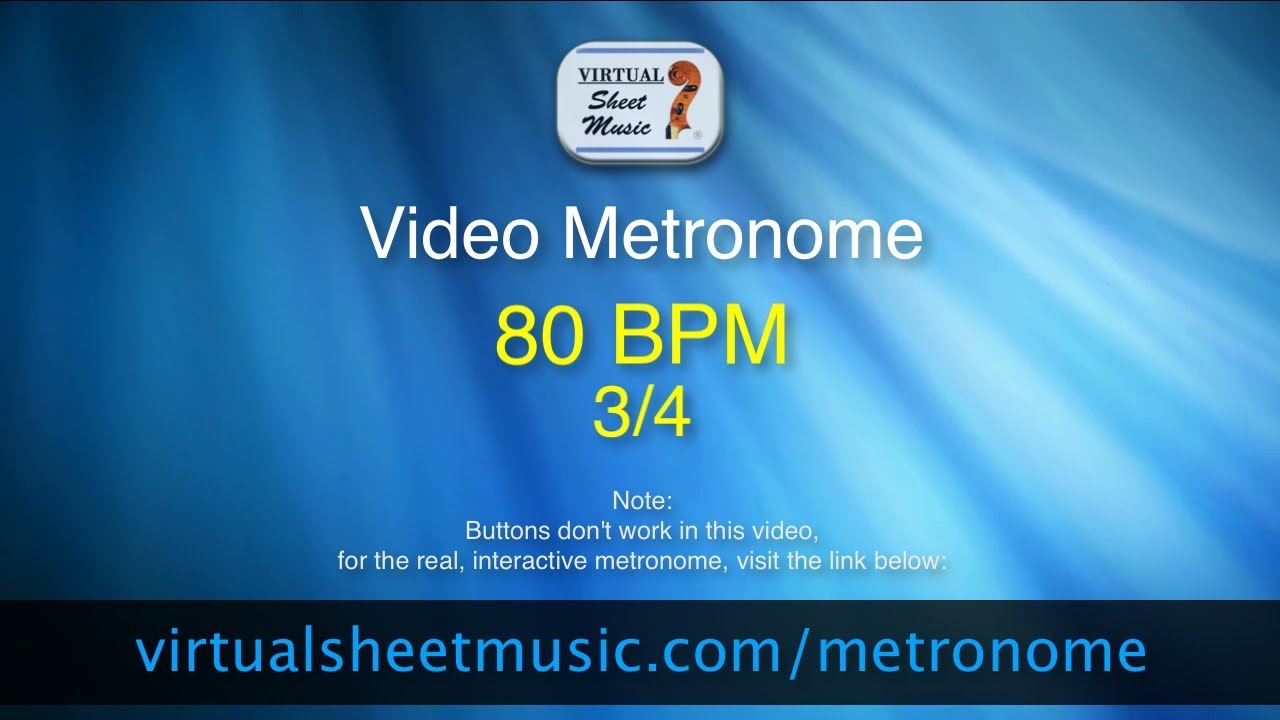 Video Metronome 80 BPM (Beats Per Minute) 3/4 Metronome Click Track YouTube