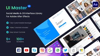 9-in-1 Social Media & OS UI Kit - 4K Editable Interface for After Effects screenshot 1