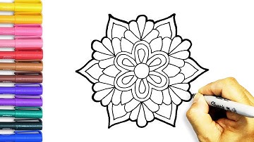 Hoe teken je een mandala voor beginners | Stapsgewijze en eenvoudige tekentutorials