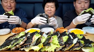 Easy to make! Folded Square Gimbap!! - Mukbang eating show