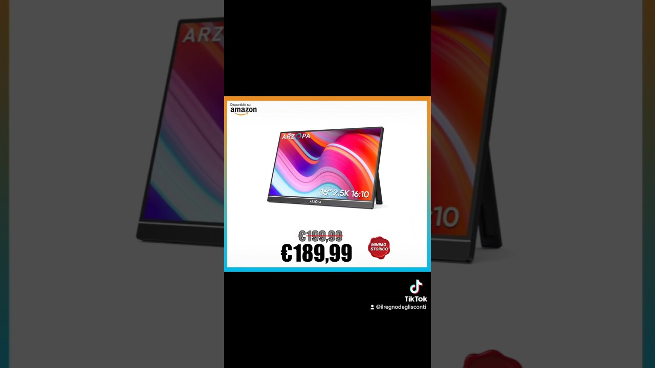 🌀 ARZOPA 16.0" Monitor Portatile 2.5k, Display HDR 2560x1600