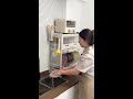 Two-layer cabinet door with water-draining shelves #practical kitchen storage