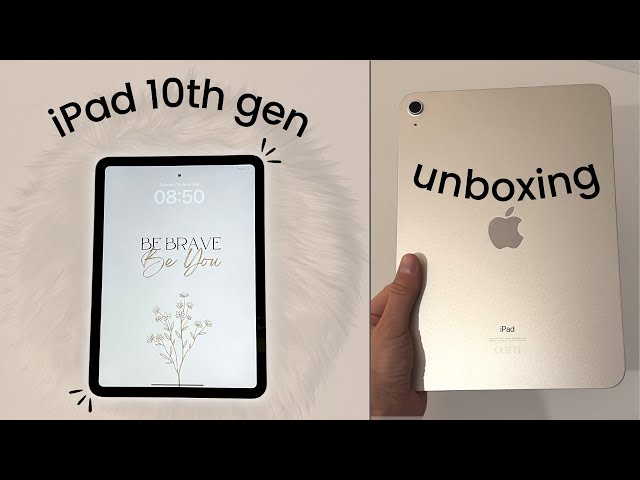 Apple iPad 10th Generation silver aesthetic unboxing // Smart folio case  white + Apple Pencil 