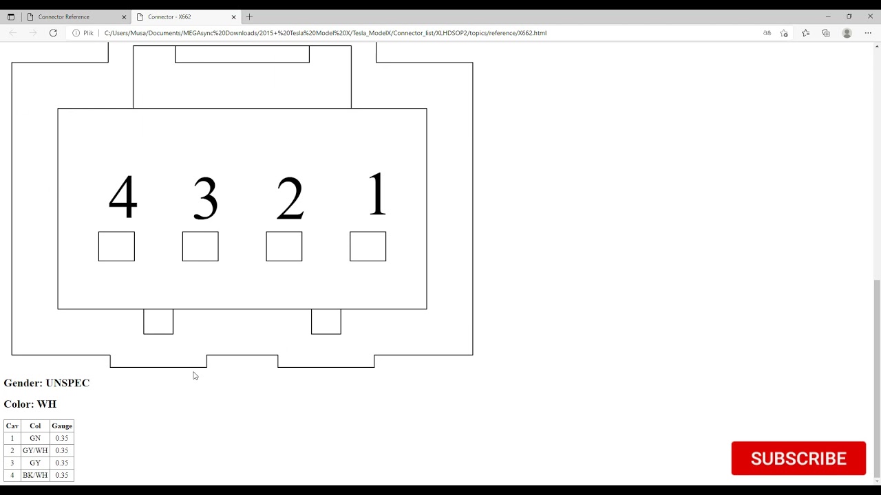 Tesla Model X Service Manuals Parts Catalog Harness location