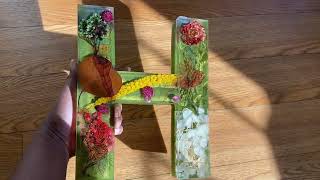 DIY 10 inch resin letter￼ with fresh flowers 💐 🌺