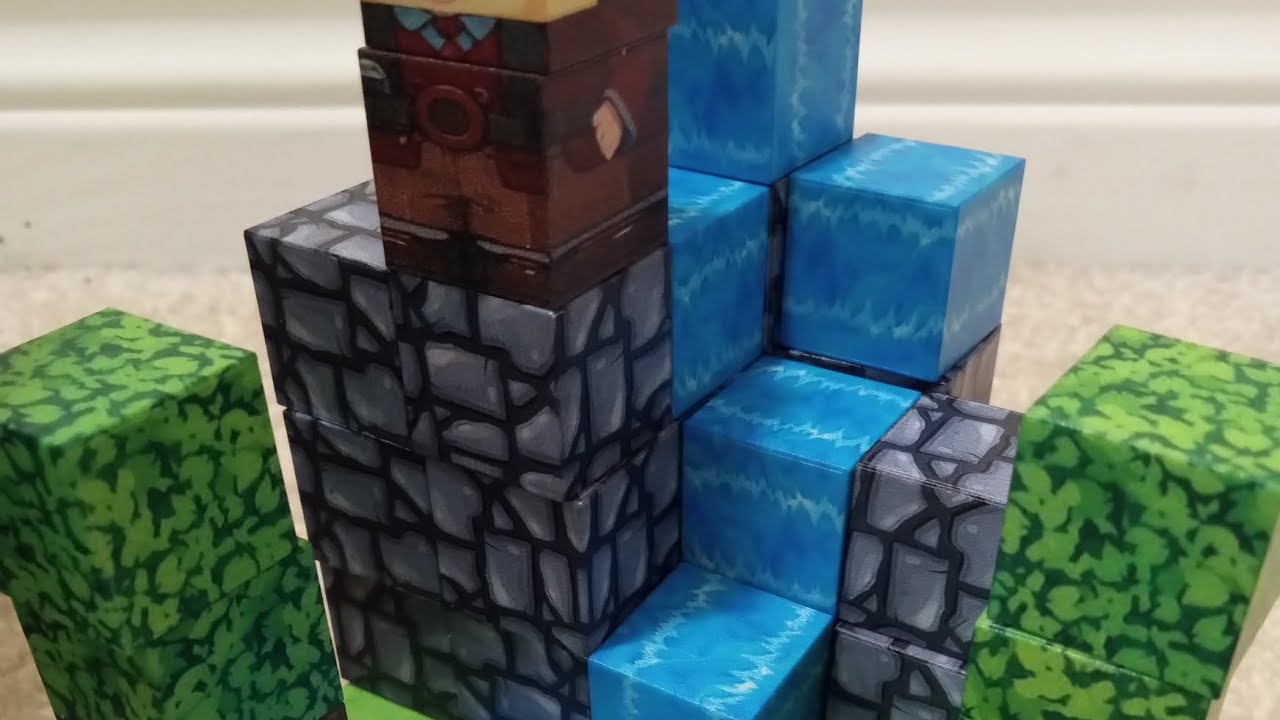 Building a waterfall with magnetic blocks - YouTube