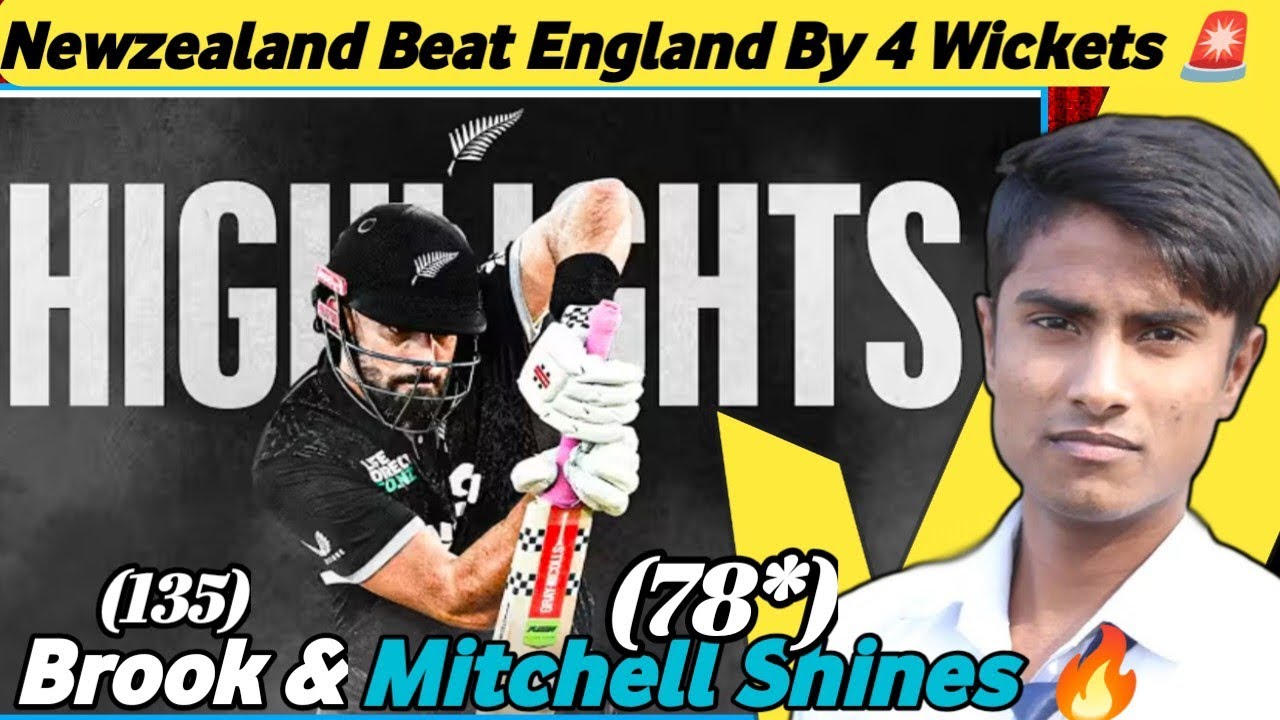 “Brook’s 135 & Mitchell’s Match-Winning 78 | NZ vs ENG 1st ODI 2025 Full Highlights”*
