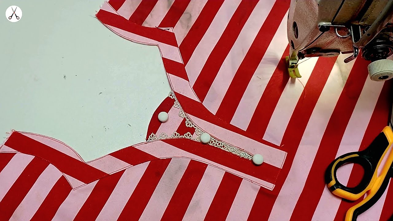 Very Easy Neck Design With Button || Neck Design