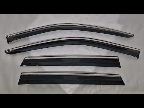 Ветровики на окна с хромом Niken Luxury (4 шт) для Jeep Grand Cherokee WK2 2010-2021 гг, видео 1