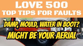 Fiat 500 water under spare wheel? Damp in the car? Mould growing? - It might be your radio aerial.