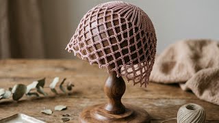 Right Hand/How To Crochet Mesh  Hat Crochet EASY & SIMPL *mesh hat for spring