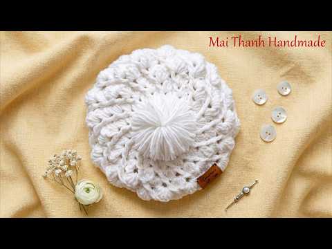 Video Crochet beret hat tutorial (Eng sub) I Hướng dẫn móc... - youtube