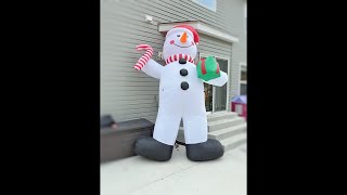 12ft GIANT Christmas Snowman Inflatable Built In Pump