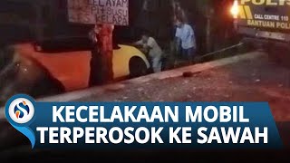 Kecelakaan di Patrol Indramayu, Mobil Terjun Terperosok ke Sawah