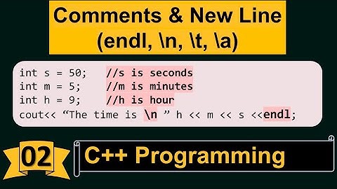 Lecture 2: C++ Programming | Comment & New Line | Explained Complete Concept