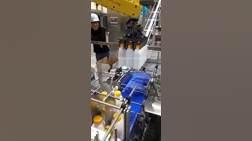 Automatic robot hand bottle in full pack cartoning encasing line