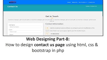 Web Designing Part-8: How to design contact us page using html, css & bootstrap in php