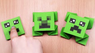 Origami CREEPER Fidget Toy, Jumping Paper Creeper | How To Make Origami MINECRAFT | Origamiso