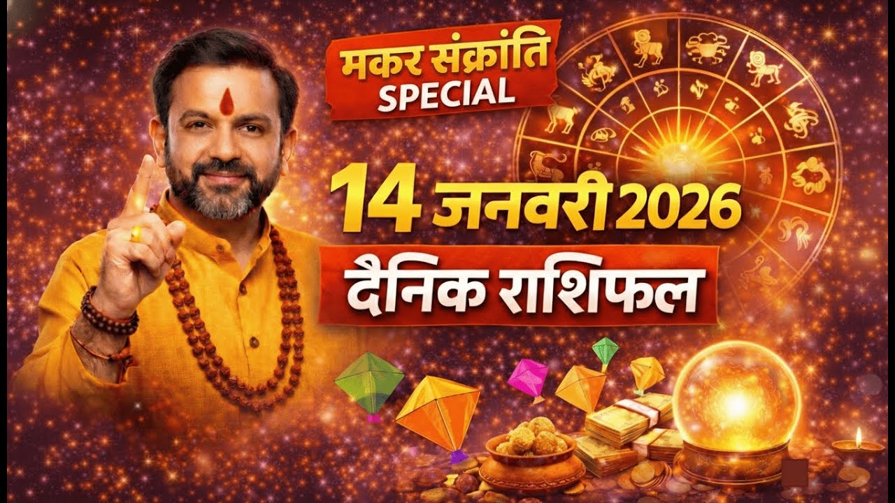 मकर संक्रांति 2026: सूर्य का राशि परिवर्तन! इन 4 राशियों की चमकेगी किस्मत | 14 Jan Rashifal