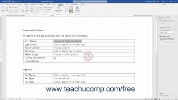 Word 2019 and 365 Tutorial Protecting a Form Microsoft Training