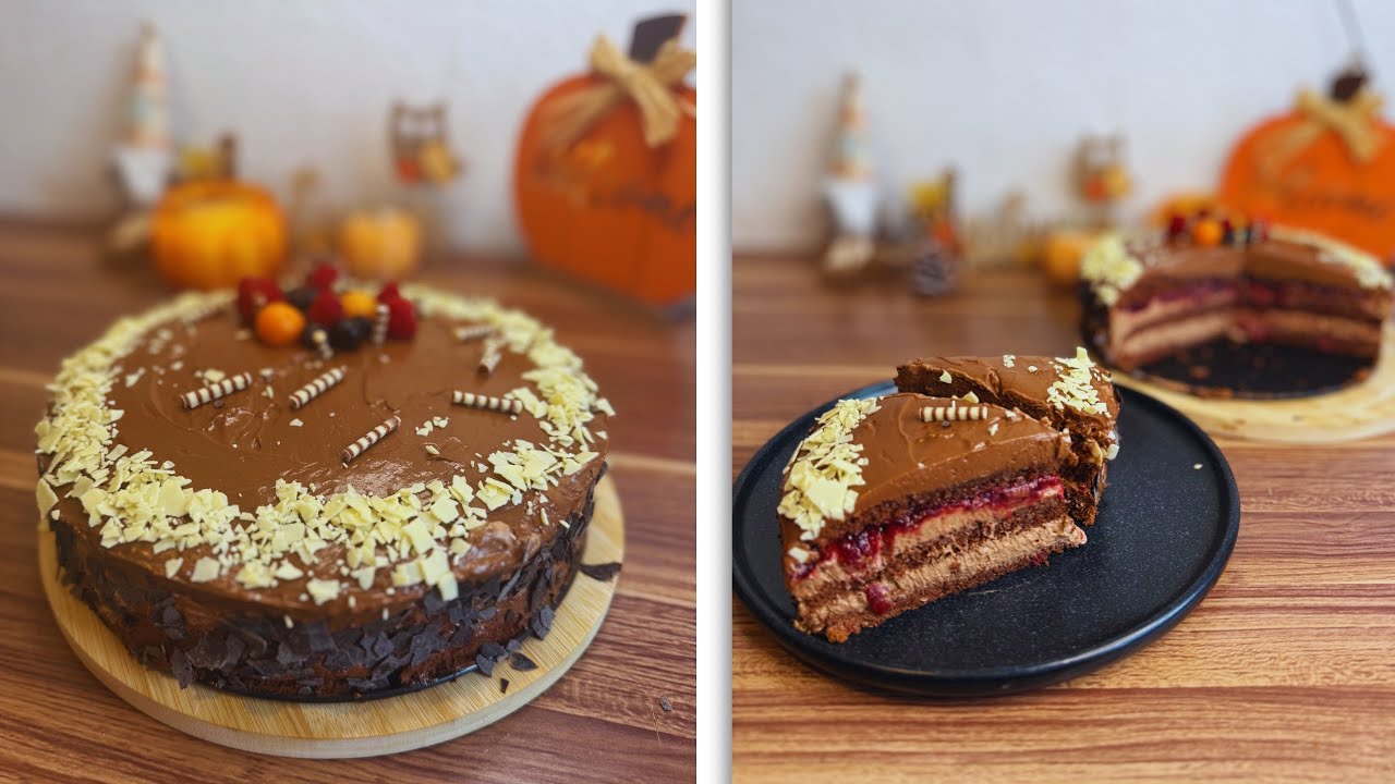 Tort de Ciocolată cu Strat de Dulceață de Cireșe | Simplu, Rapid și Delicios