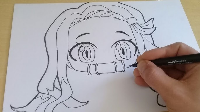 COMO DESENHAR o TANJIRO CHIBI de DEMON SLAYER passo a passo 