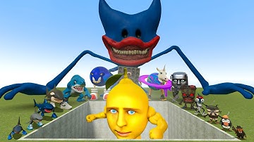 AI Brainrot Memes vs Monmon Lemon Bosses in Giant Pit – Gmod Chaos
