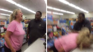 Racist Karen Gets KNOCKED OUT COLD in BRUTAL INSTANT KARMA!