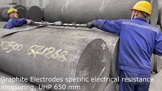 Graphite Electrodes specific electrical resistance measuring, UHP 650 mm