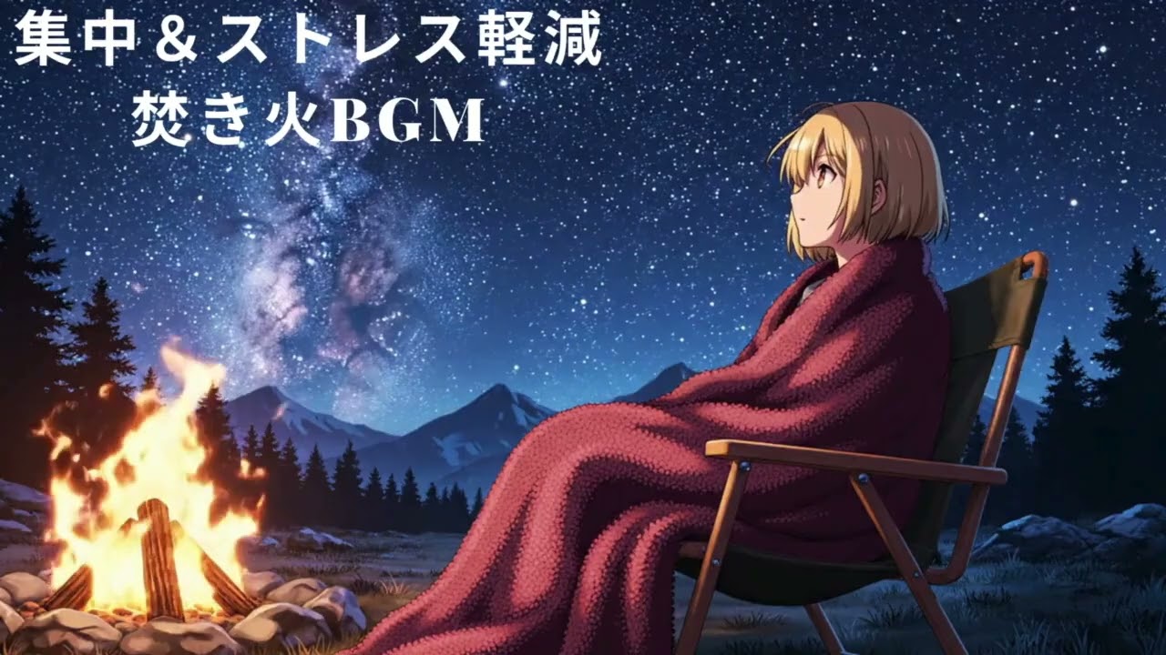 【ASMR】【作業・集中・睡眠BGM】心を癒す焚き火の音 — キャンプ場の静かな夜＃２