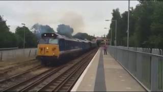 Network South East 50026 - 'Idomitable' + BR Blue 31289 - 'Phoenix' erupts out of Eridge, with Clag!