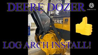 Log arch install on Deere 650J dozer with 4000 winch