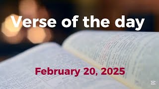 Verse of the day - February 20, 2025 | Isaiah 41:10