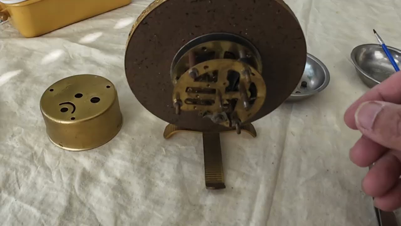 Vintage 1950s Foreign Table clock made in Great Britain. Cleaned and oiled.