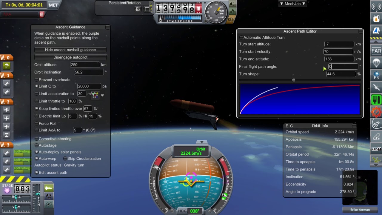 KSP RO/RSS Space Shuttle RSRMV Thrust Curve test - YouTube