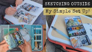 My SIMPLE Plein Air Urban Sketching BAG, SUPPLIES and KIT  What I Need to Sketch Outside