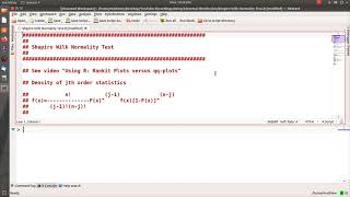 Using R: Shapiro-Wilk Normality Test